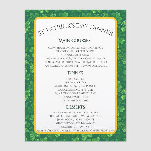 Shamrock Rain Menu