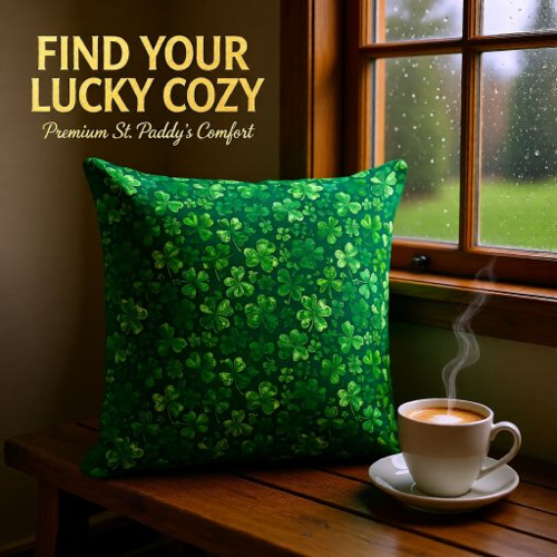 Shamrock Rain Throw Pillow
