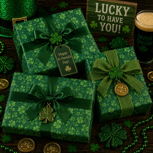 Shamrock Rain Wrapping Paper Sheets (Creator Uploaded)