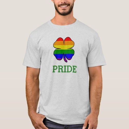 Shamrock Rainbow flag Gay Pride T_Shirt