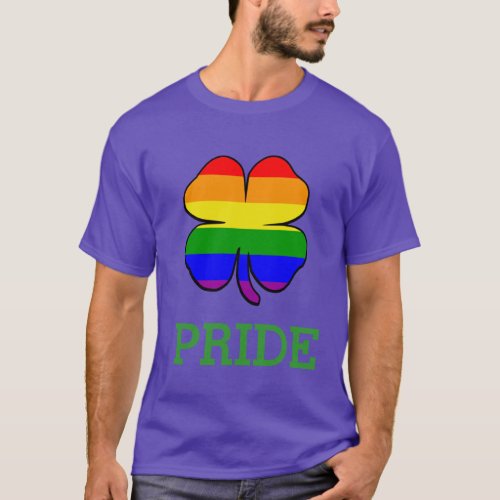 Shamrock Rainbow flag Gay Pride T_Shirt