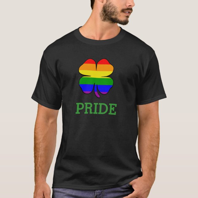 Shamrock Rainbow flag Gay Pride T-Shirt (Front)