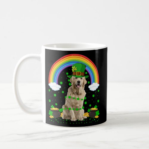 Shamrock Rainbow Golden Retriever St PatrickS Day Coffee Mug