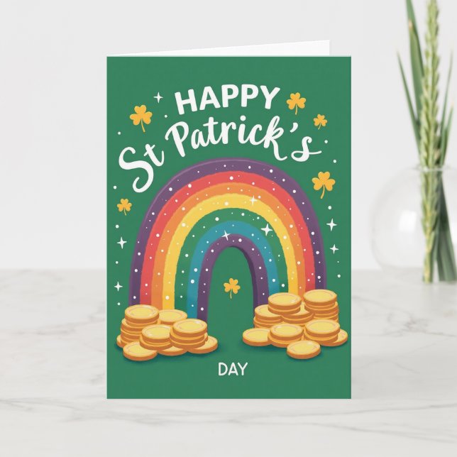 Shamrock Rainbow Luck Card (Front)