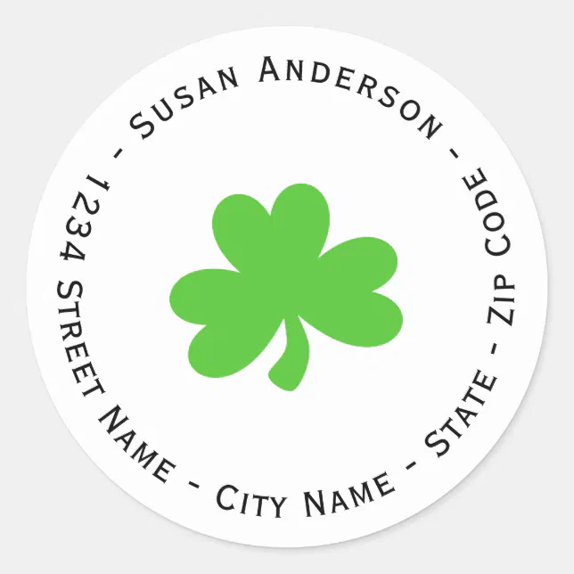 Shamrock Return Address Label Zazzle