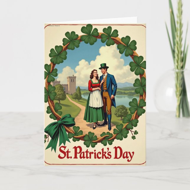 Shamrock Rope St Patricks Day Card (Front)