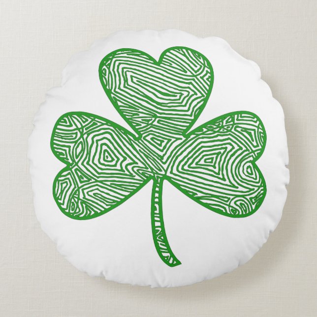 Shamrock Round Pillow (Front)