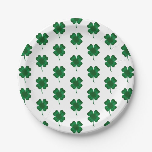 Shamrock Saint Patrick's Day  Paper Plates (Front)