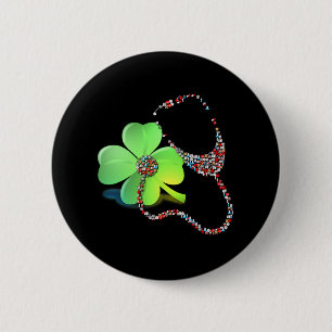 Shamrock  Saint Patricks Day Registered Nurse Tee Button