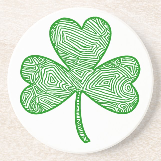 Shamrock Sandstone Coaster (Front)