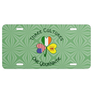 Shamrock Scot Lion Ireland USA Flags Personalized License Plate