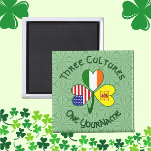 Shamrock Scot Lion Ireland USA Flags Personalized  Magnet