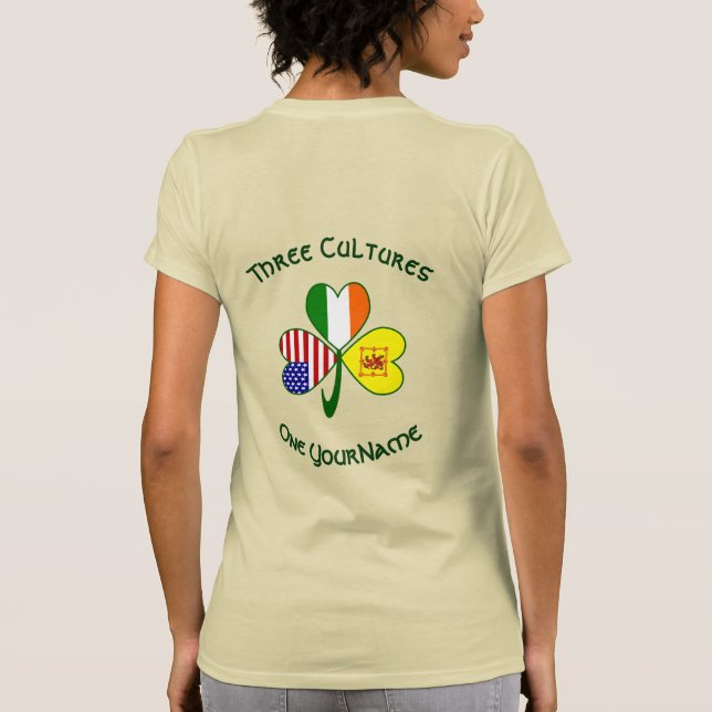 Shamrock Scotland Lion Rampant Ireland USA Women's T-Shirt (Back)