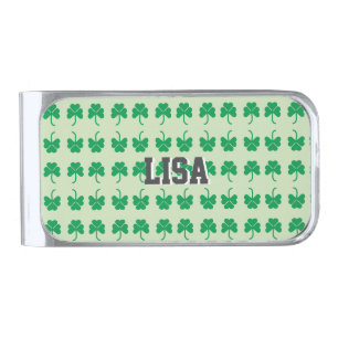 Shamrock Silver Finish Money Clip