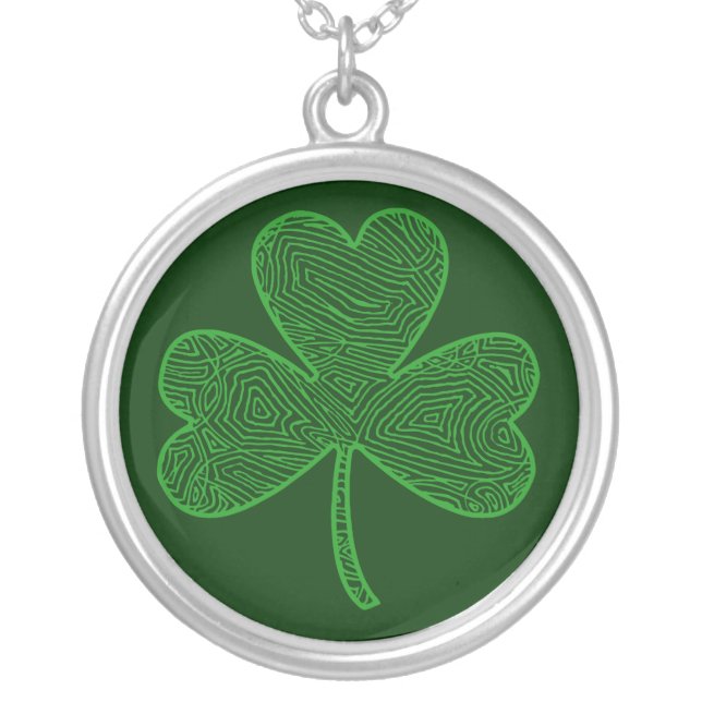 Shamrock Silver Plated Necklace (Front)