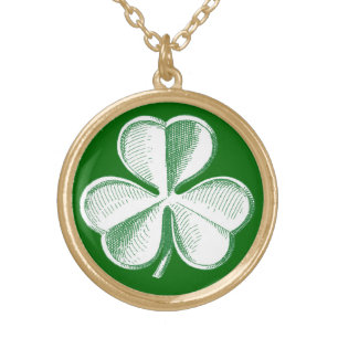 Shamrock Sketch Gold Plated Necklace