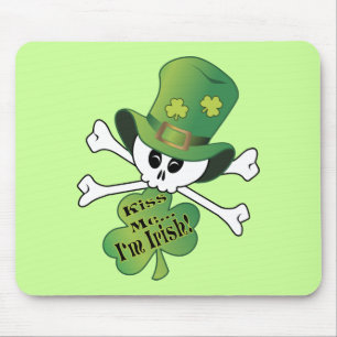Shamrock Skull Mouse Pad