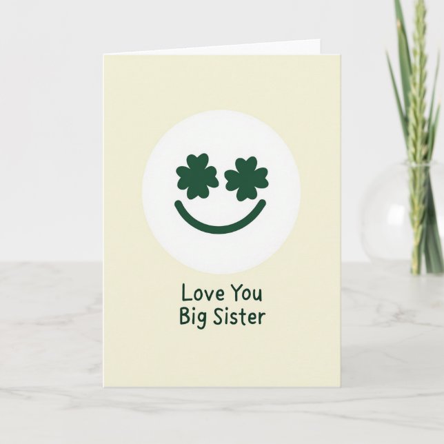 Shamrock Smile Big Sister Card (Front)