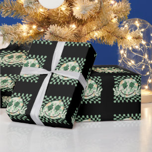 Shamrock Smile Face Funny St Patrick's Day Wrapping Paper