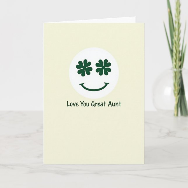 Shamrock Smile Great Aunt Card (Front)