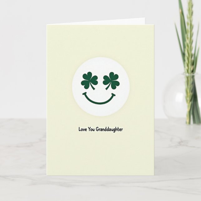Shamrock Smiling Love Granddaughter Card (Front)
