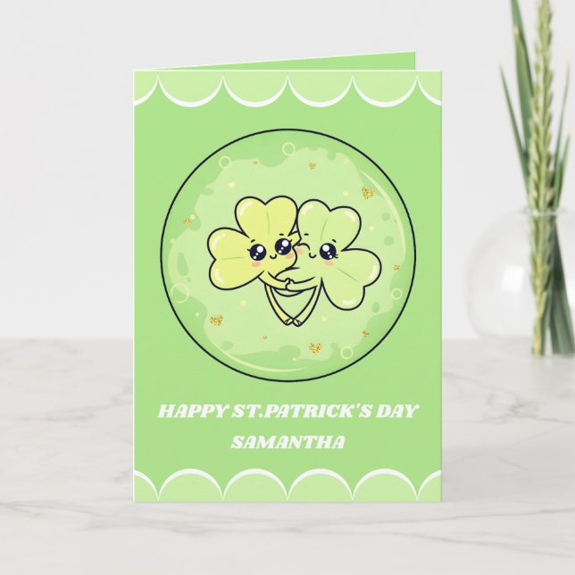 Shamrock Snuggles St. Patrick’s Day Card (Front)