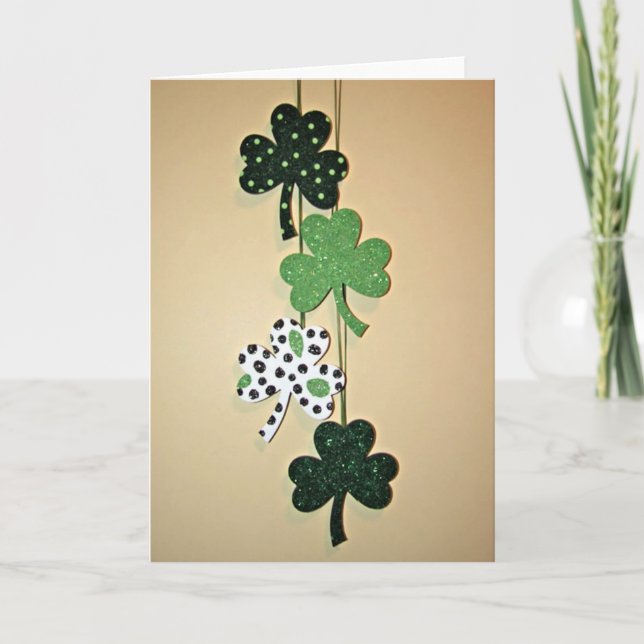 Shamrock Sparkle St Patricks Card (Front)