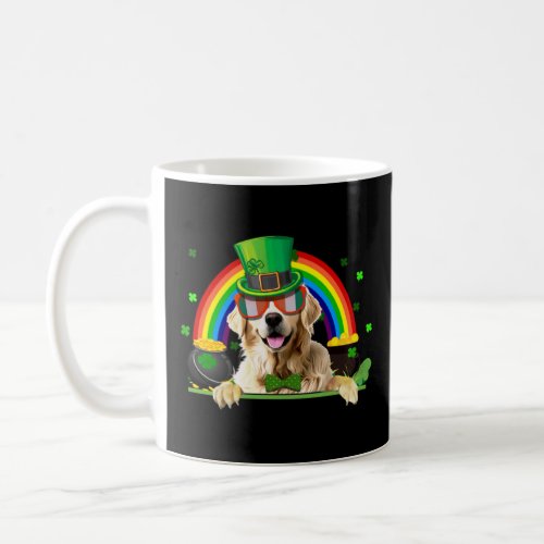 Shamrock St Patrick s Day Golden Retriever Leprech Coffee Mug