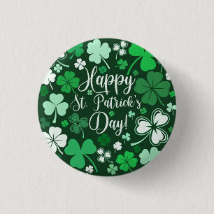 Shamrock St Patrick's  Button
