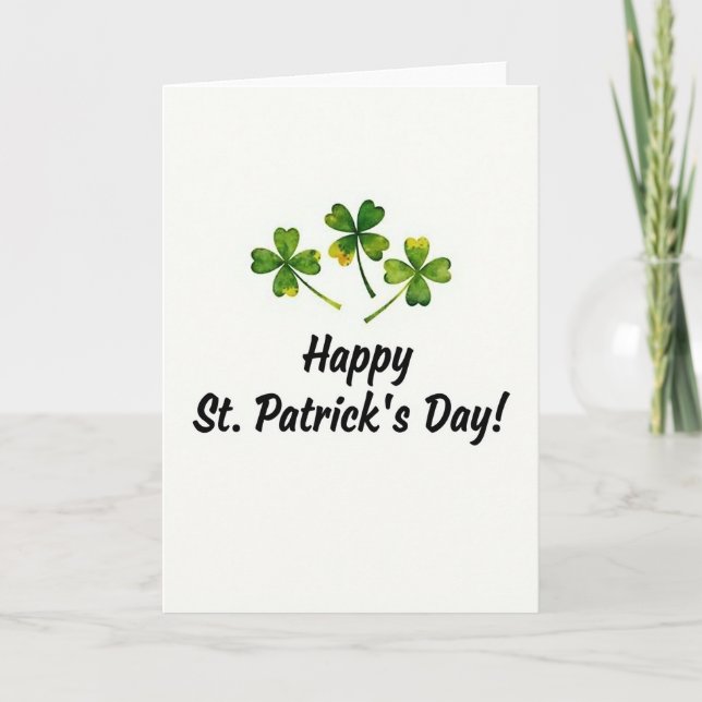 Shamrock St Patricks Day Card (Front)