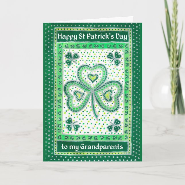 Shamrock St Patrick's Day Card for Grandparents (Front)
