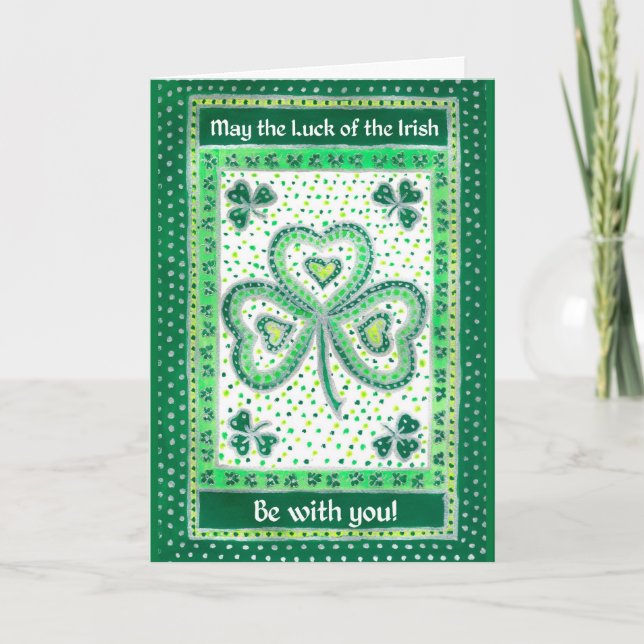 Shamrock St Patrick's Day Card 'Luck of the Irish' (Front)