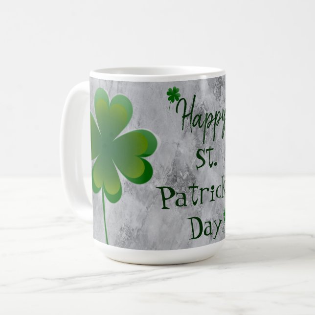 Shamrock St. Patrick's Day Coffee Mug (Front Left)