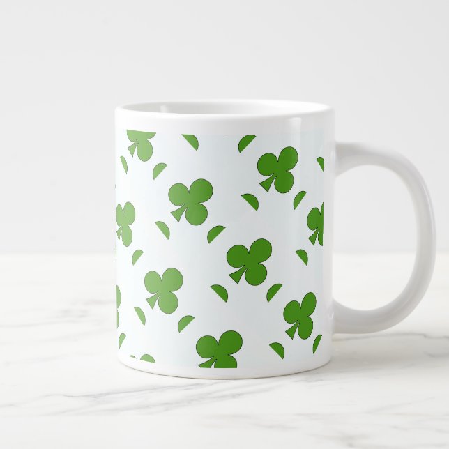Shamrock St. Patrick's Day Holiday  Giant Coffee Mug (Right)