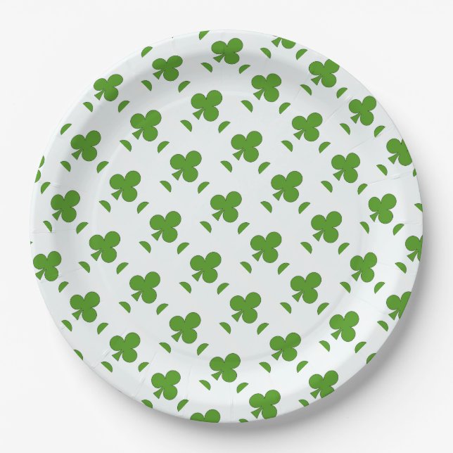 Shamrock St. Patrick's Day Holiday  Paper Plates (Front)
