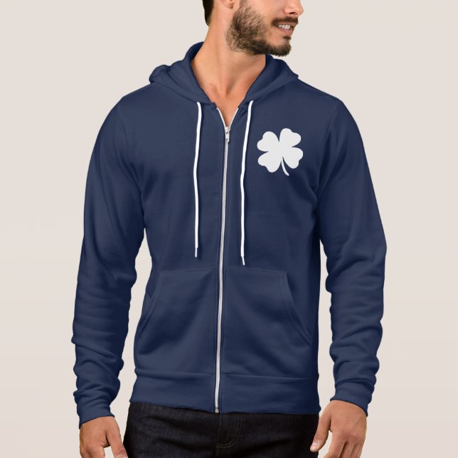 Shamrock  St Patricks Day Ireland Green Clover Hoodie (Front)