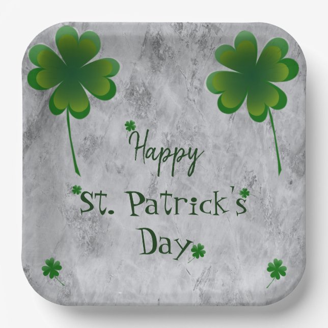 Shamrock St. Patrick's Day Paper Plates (Front)