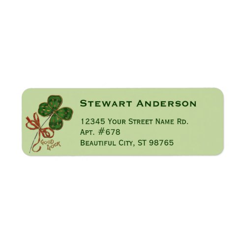 Shamrock St Patricks Day Return Address Labels