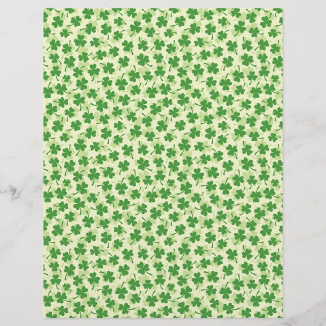 Shamrock St Patricks day scrapbook craft paper (Front)