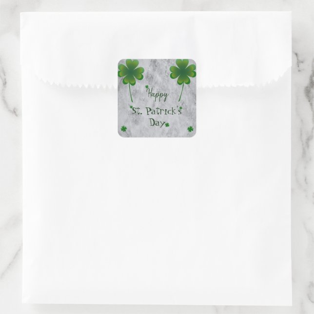 Shamrock St. Patrick's Day Square Sticker (Bag)