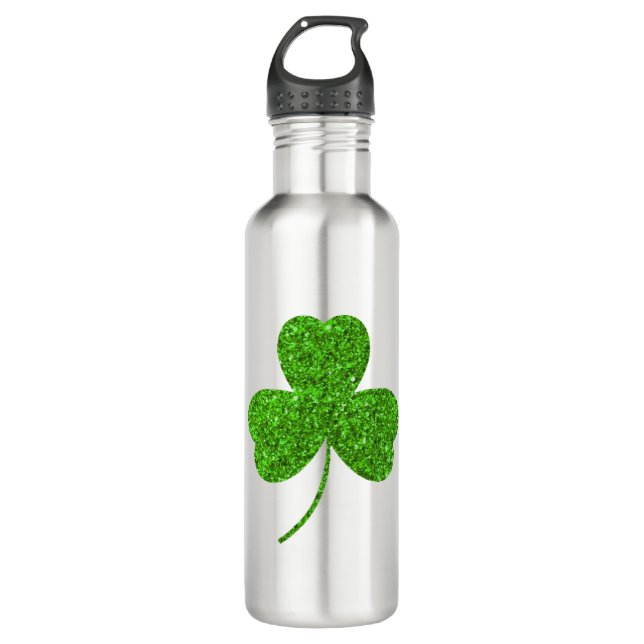 Shamrock St. Patrick's Day Stainless Steel Water Bottle (Front)