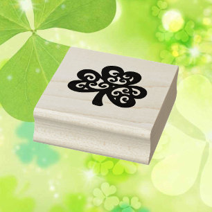 Shamrock St. Patrick's Day Wood Block Rubber Stamp
