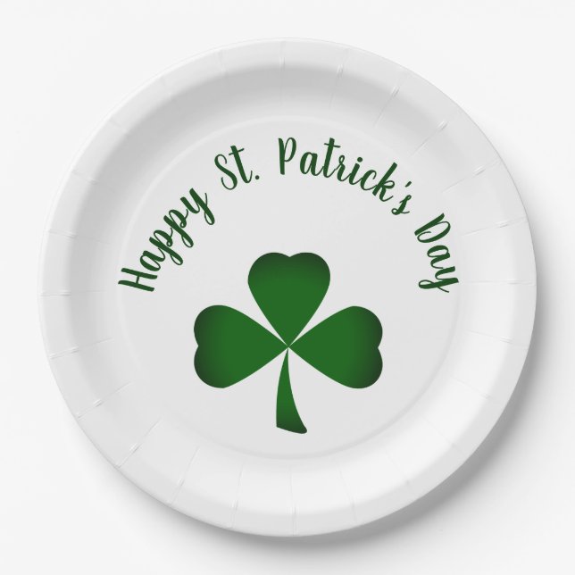 Shamrock St. Patrick's Paper Plates (Front)