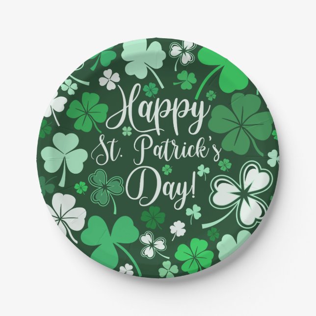 Shamrock St Patrick's  Paper Plates (Front)
