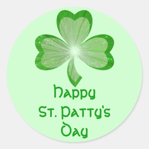 Shamrock St Pattys Day sticker round green