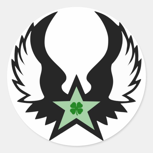 shamrock star classic round sticker (Front)