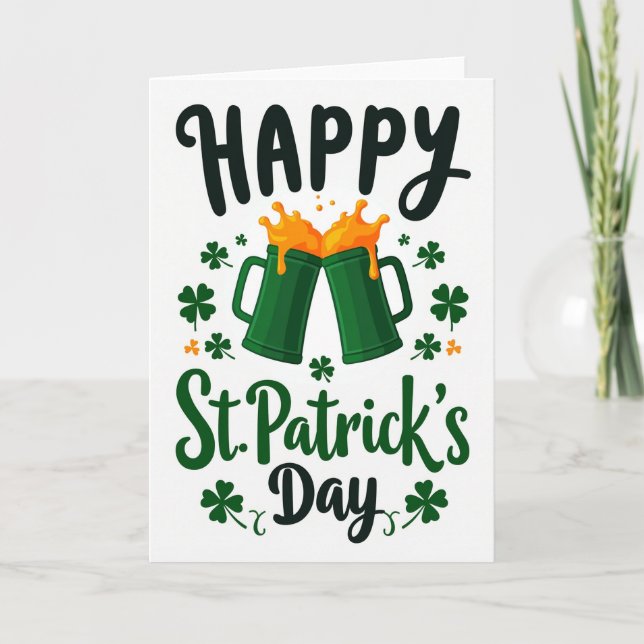Shamrock Steins Happy Day Card (Front)