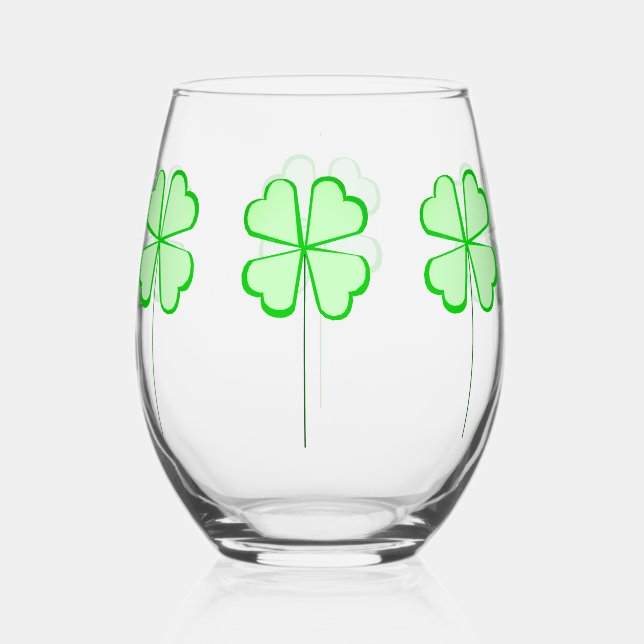 Shamrock Stemless Wine Glass  (Front)