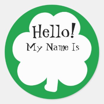 Shamrock Sticker Name Tags by imagefactory at Zazzle