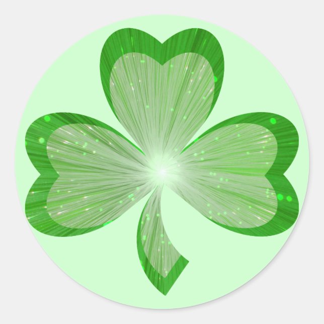 Shamrock sticker round green (Front)